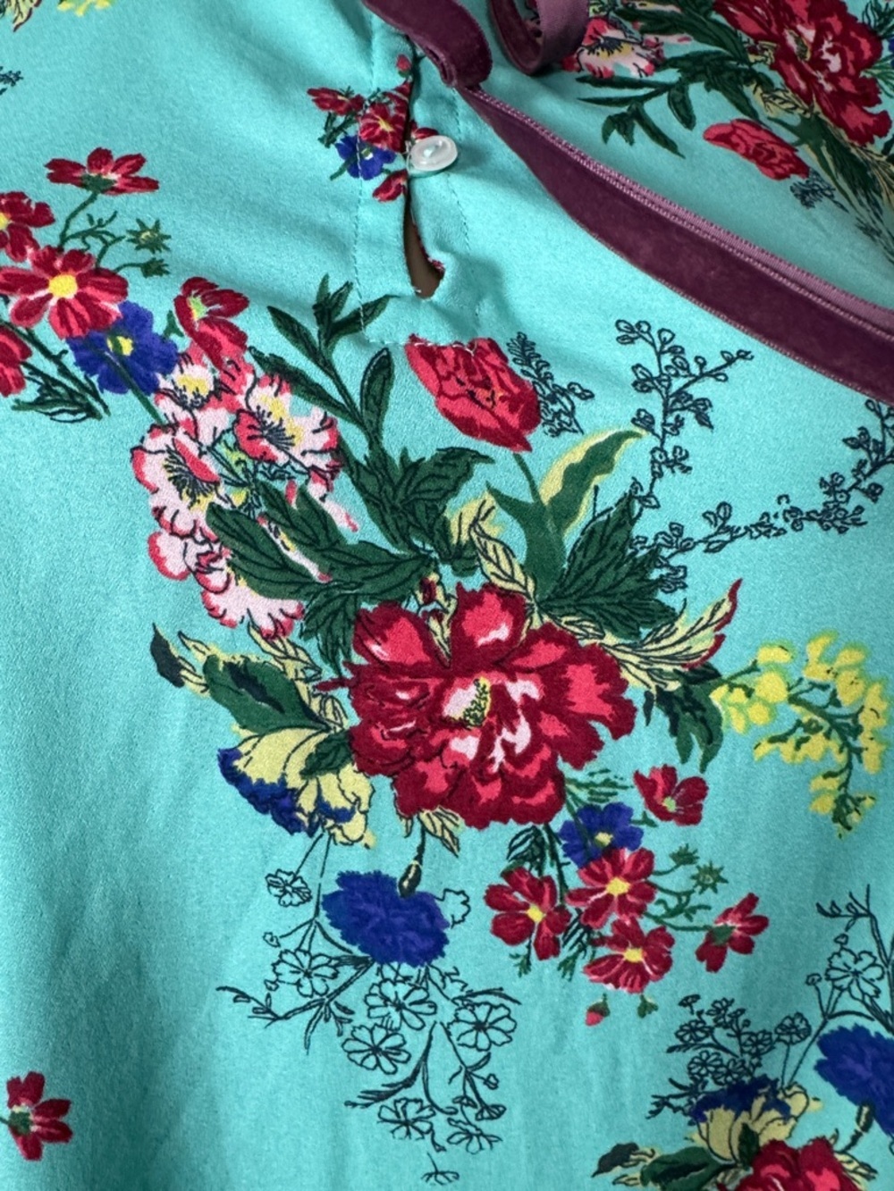 Rock & Roll Cowgirl Mint Floral Cold Shoulder Bell Sleeve Top size XL - Picture 6 of 6